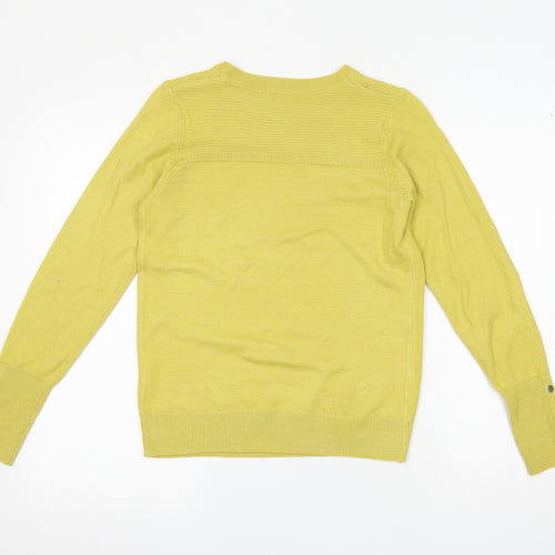 Classic Womens Green Round Neck Acrylic Pullover Jumper Size 6