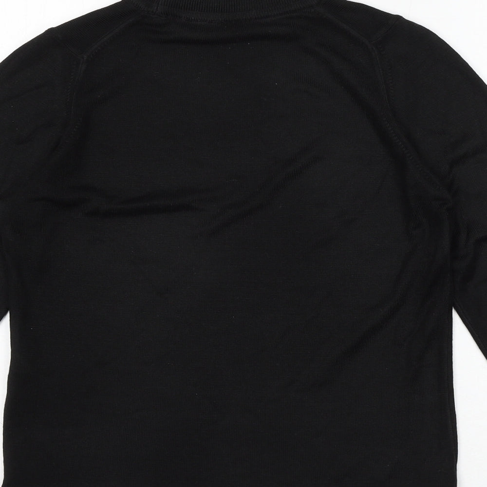 Marks and Spencer Womens Black High Neck Acrylic Pullover Jumper Size 10