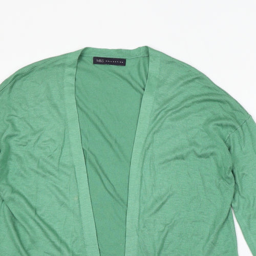 Marks and Spencer Womens Green V-Neck Acrylic Cardigan Jumper Size S