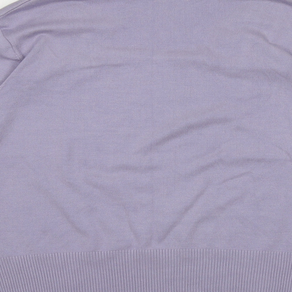 Roman Womens Purple Round Neck Viscose Pullover Jumper Size 20