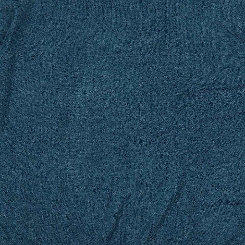 Marks and Spencer Mens Blue Round Neck Acrylic Pullover Jumper Size L