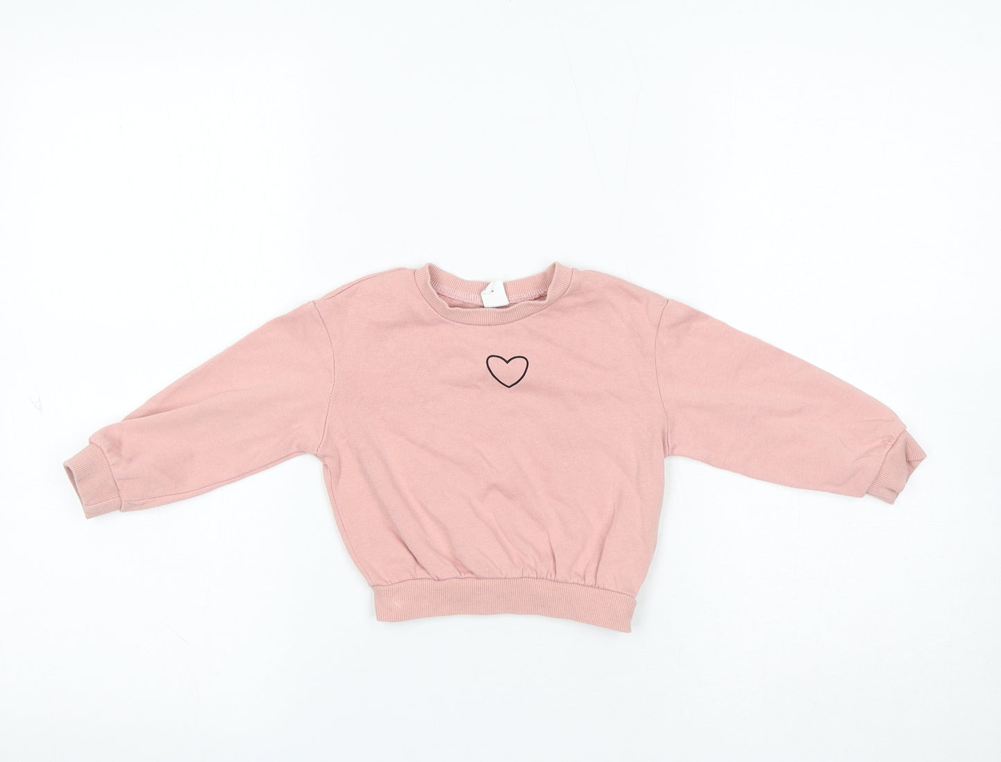 SheIn Girls Pink Geometric Polyester Pullover Jumper Size 12-18 Months - Heart