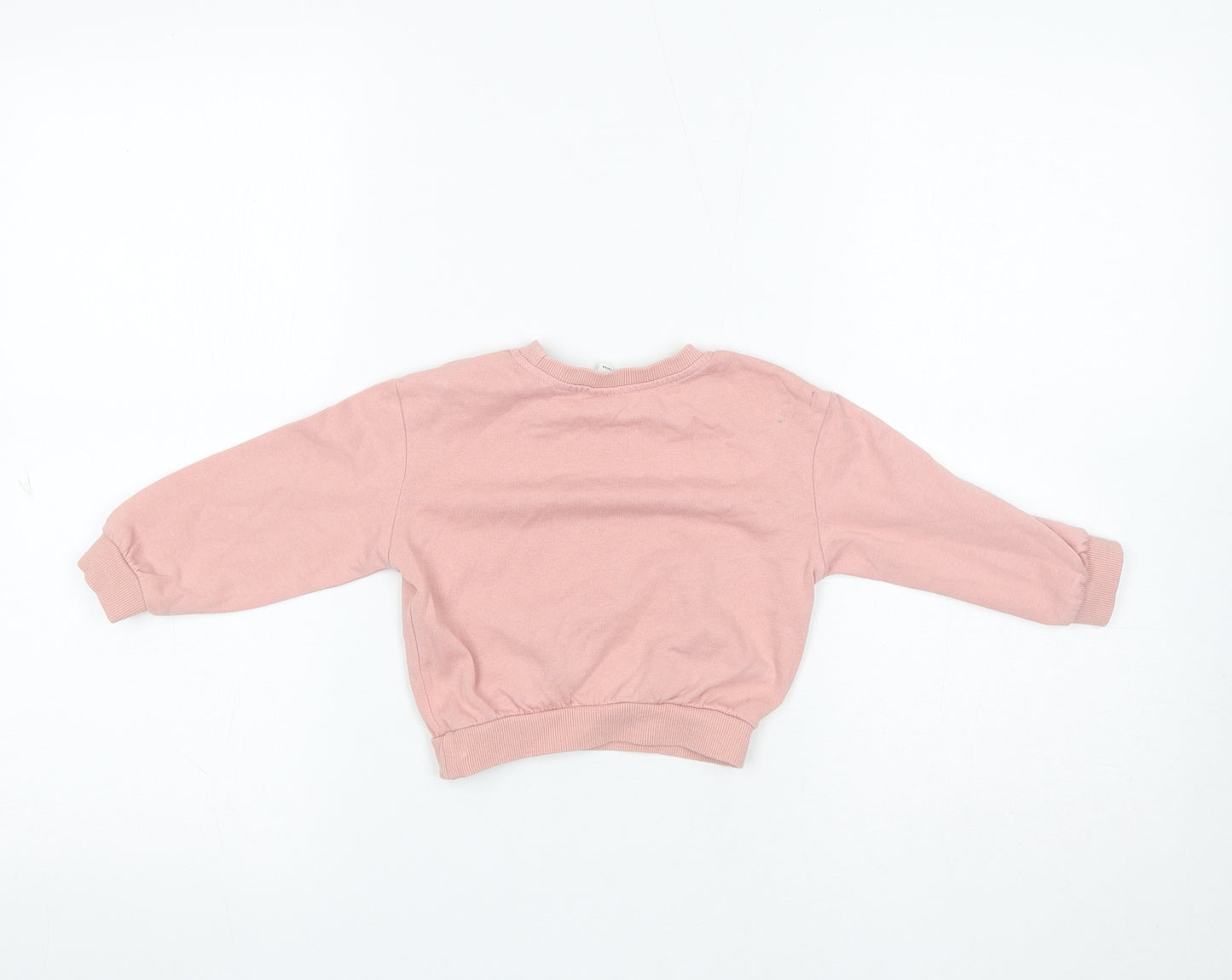 SheIn Girls Pink Geometric Polyester Pullover Jumper Size 12-18 Months - Heart