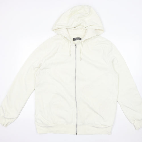 Primark Mens White Cotton Full Zip Hoodie Size 2XL