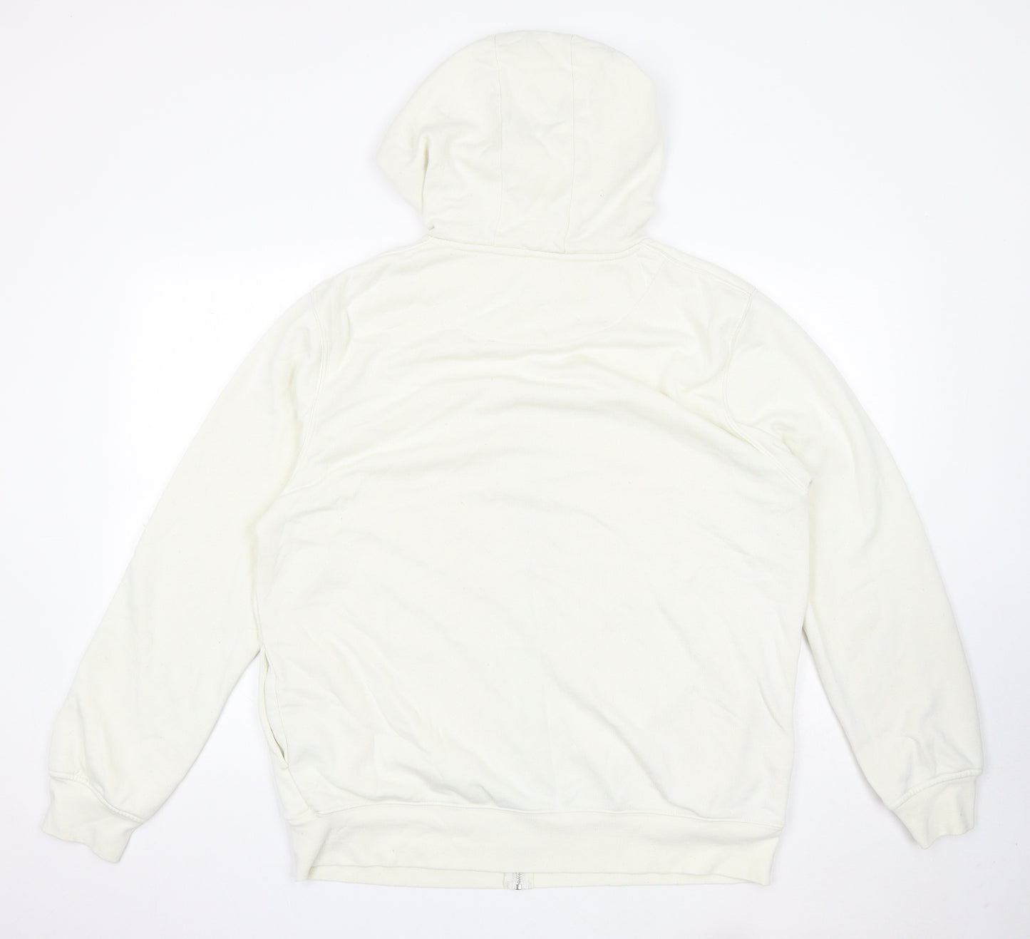 Primark Mens White Cotton Full Zip Hoodie Size 2XL