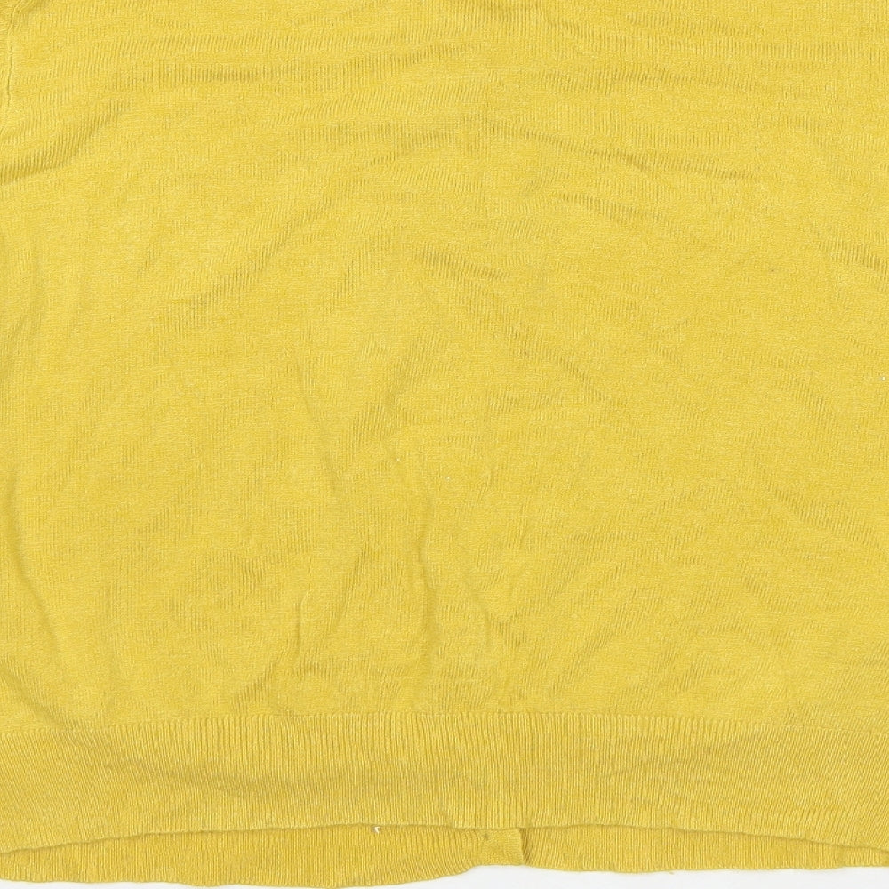 Marks and Spencer Womens Yellow Round Neck Viscose Cardigan Jumper Size 14