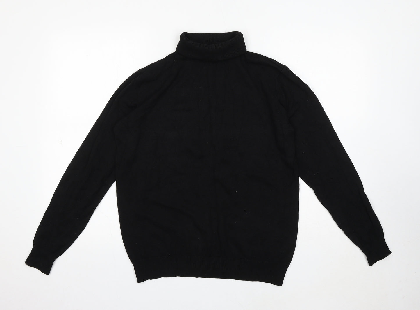 Avenue Womens Black Roll Neck Viscose Pullover Jumper Size 12