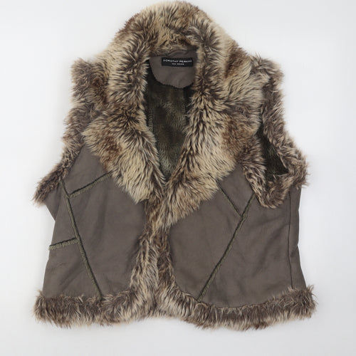 Dorothy Perkins Womens Brown Gilet Coat Size 18 Snap