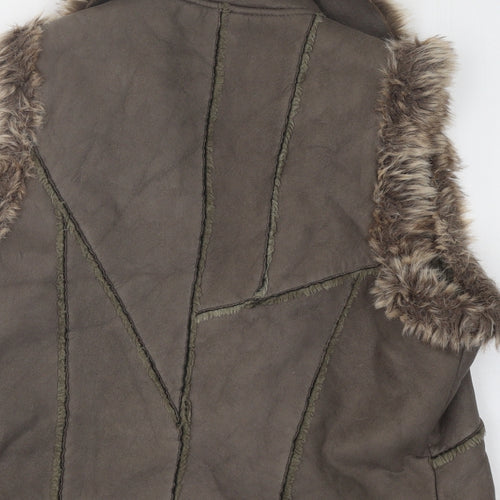 Dorothy Perkins Womens Brown Gilet Coat Size 18 Snap