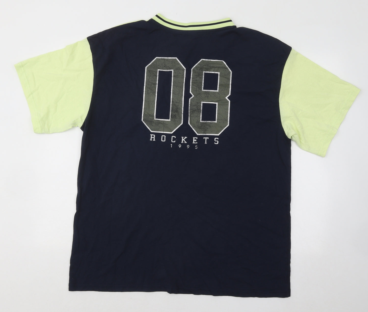Urban Outfitters Mens Blue Cotton T-Shirt Size M V-Neck - Washington Rockets 08