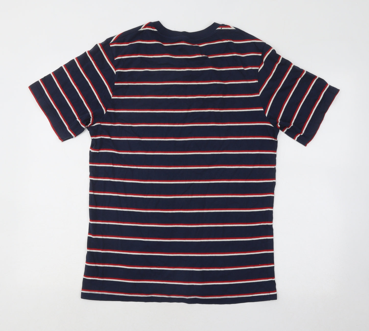 Urban Outfitters Mens Blue Striped Cotton T-Shirt Size S Round Neck