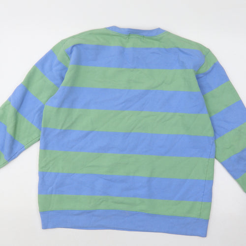 Polo Ralph Lauren Mens Blue Striped Cotton Pullover Sweatshirt Size S