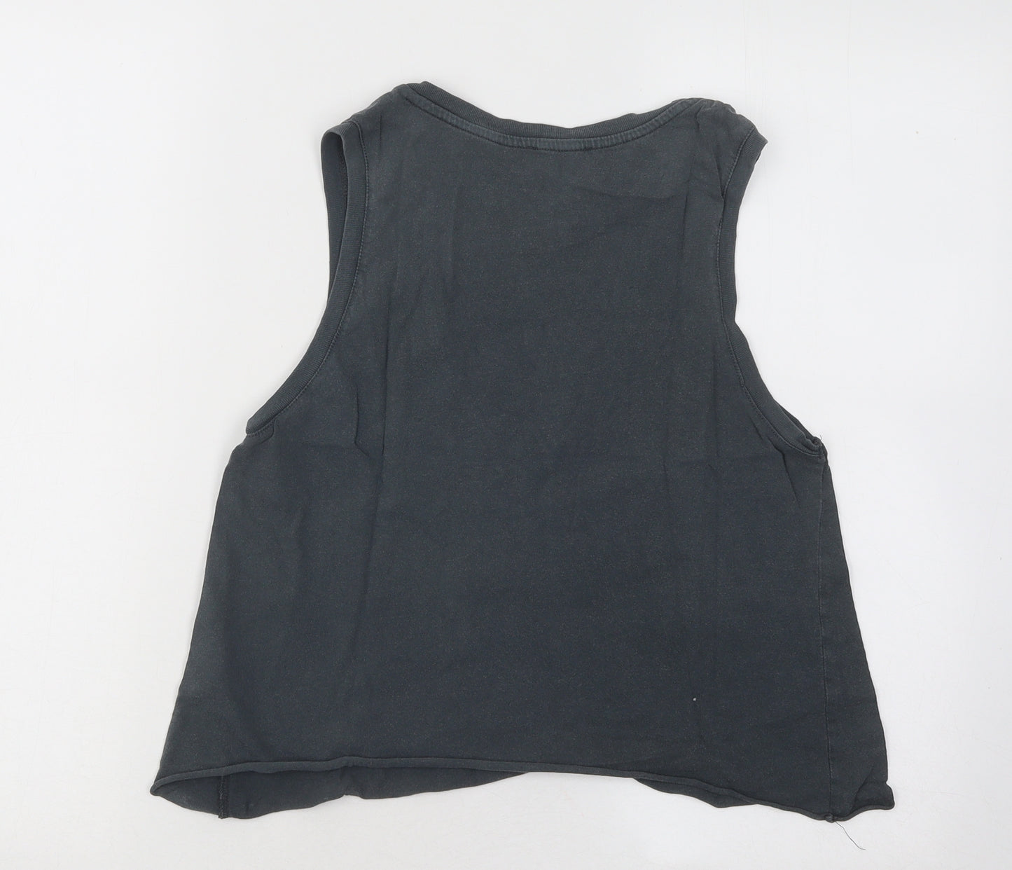 New Look Womens Grey Cotton Basic Tank Size 10 Round Neck - Free Spirit