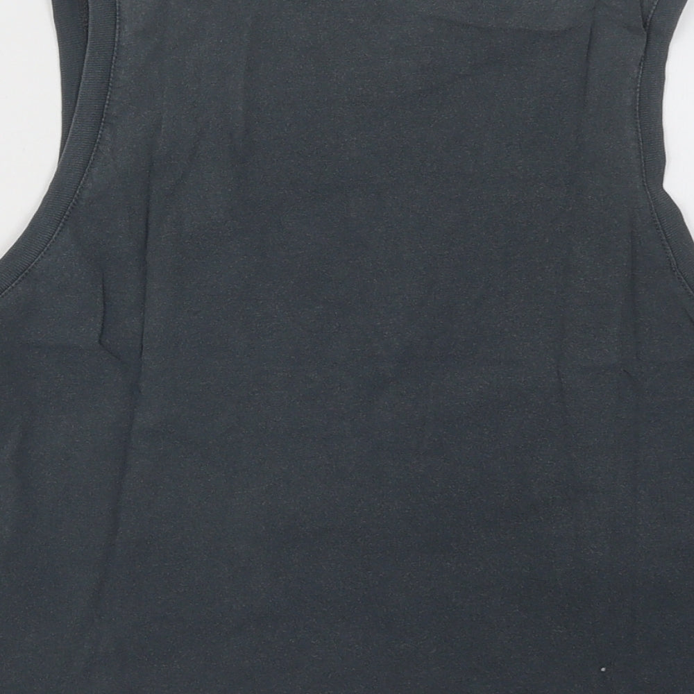 New Look Womens Grey Cotton Basic Tank Size 10 Round Neck - Free Spirit