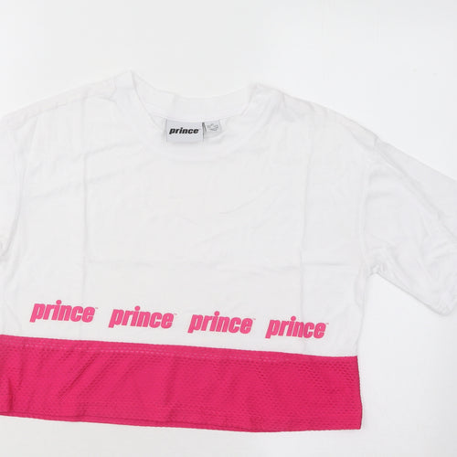 Primark Womens White Cotton Basic T-Shirt Size 6 Round Neck - Prince