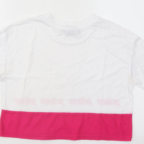 Primark Womens White Cotton Basic T-Shirt Size 6 Round Neck - Prince