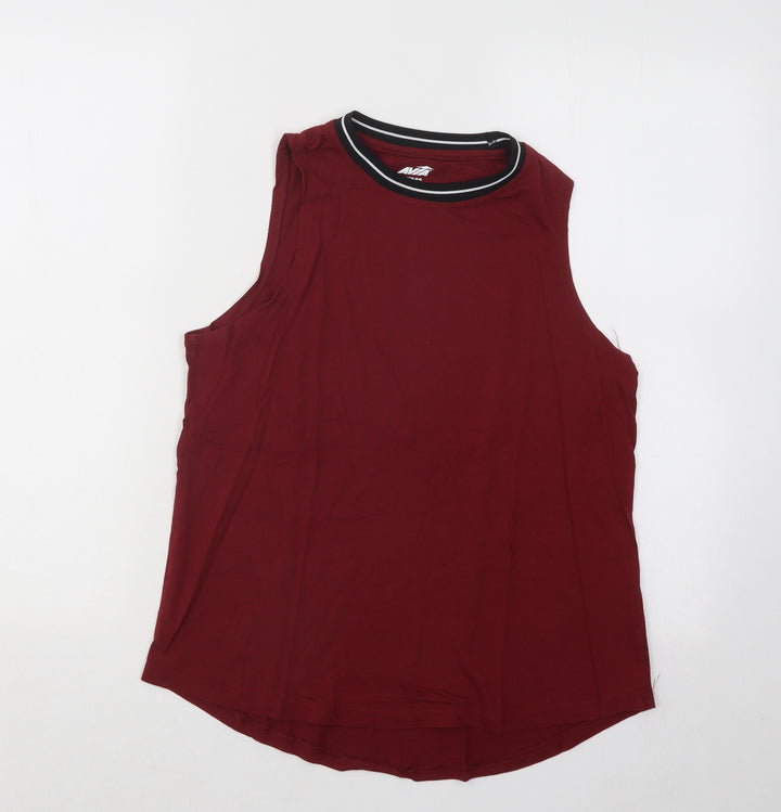 Avia Womens Red Modal Basic Tank Size S Round Neck