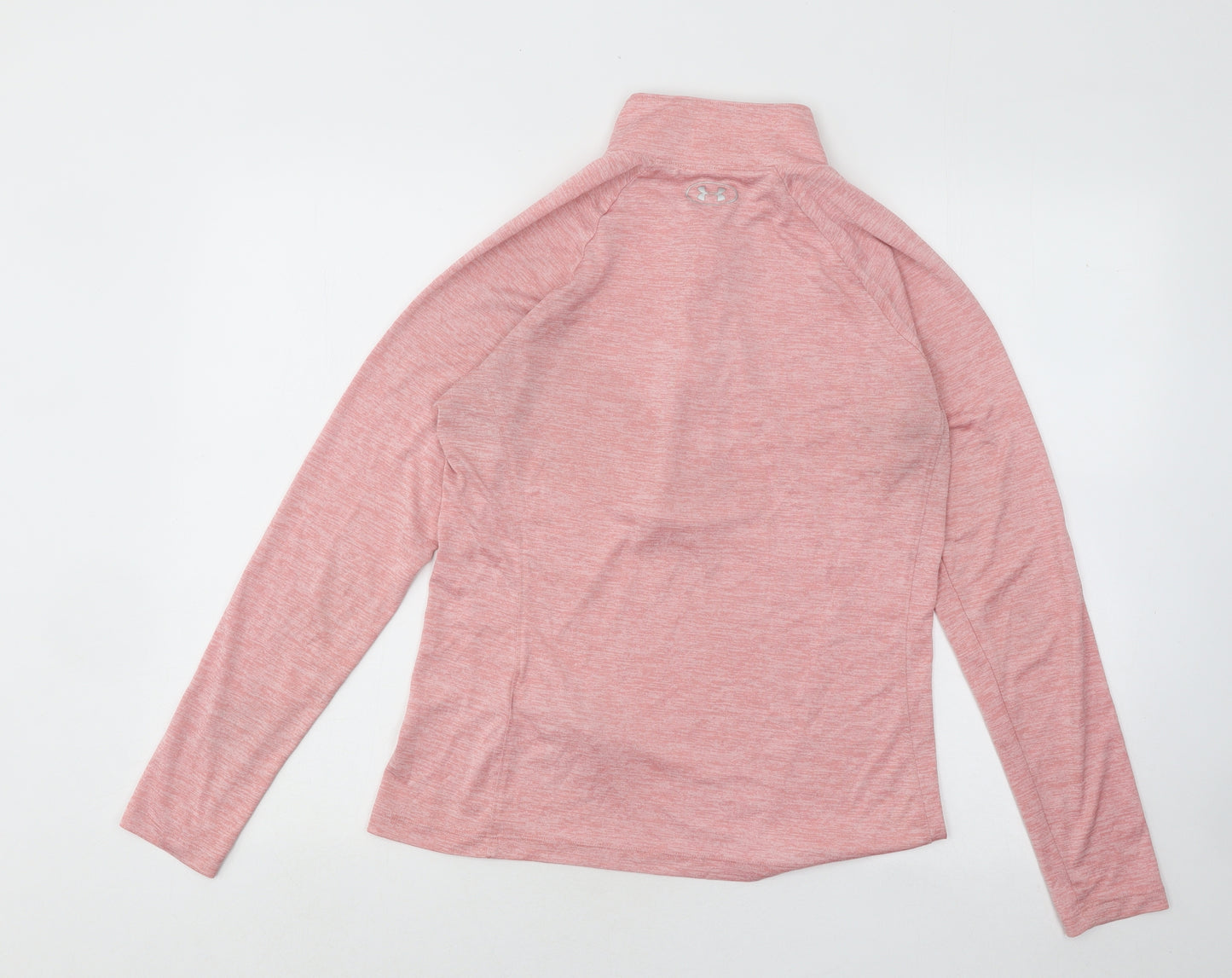Under armour Womens Pink Polyester Pullover Casual Size M Mock Neck Zip
