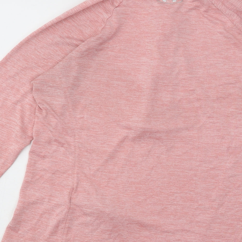 Under armour Womens Pink Polyester Pullover Casual Size M Mock Neck Zip
