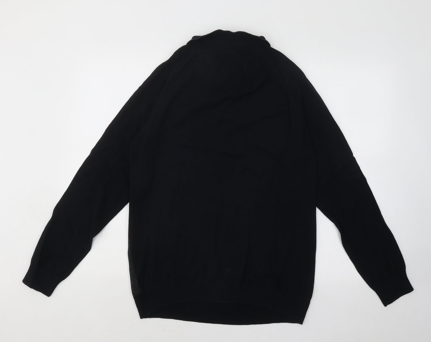 Threadbare Mens Black Cotton Polo Size L Collared Button