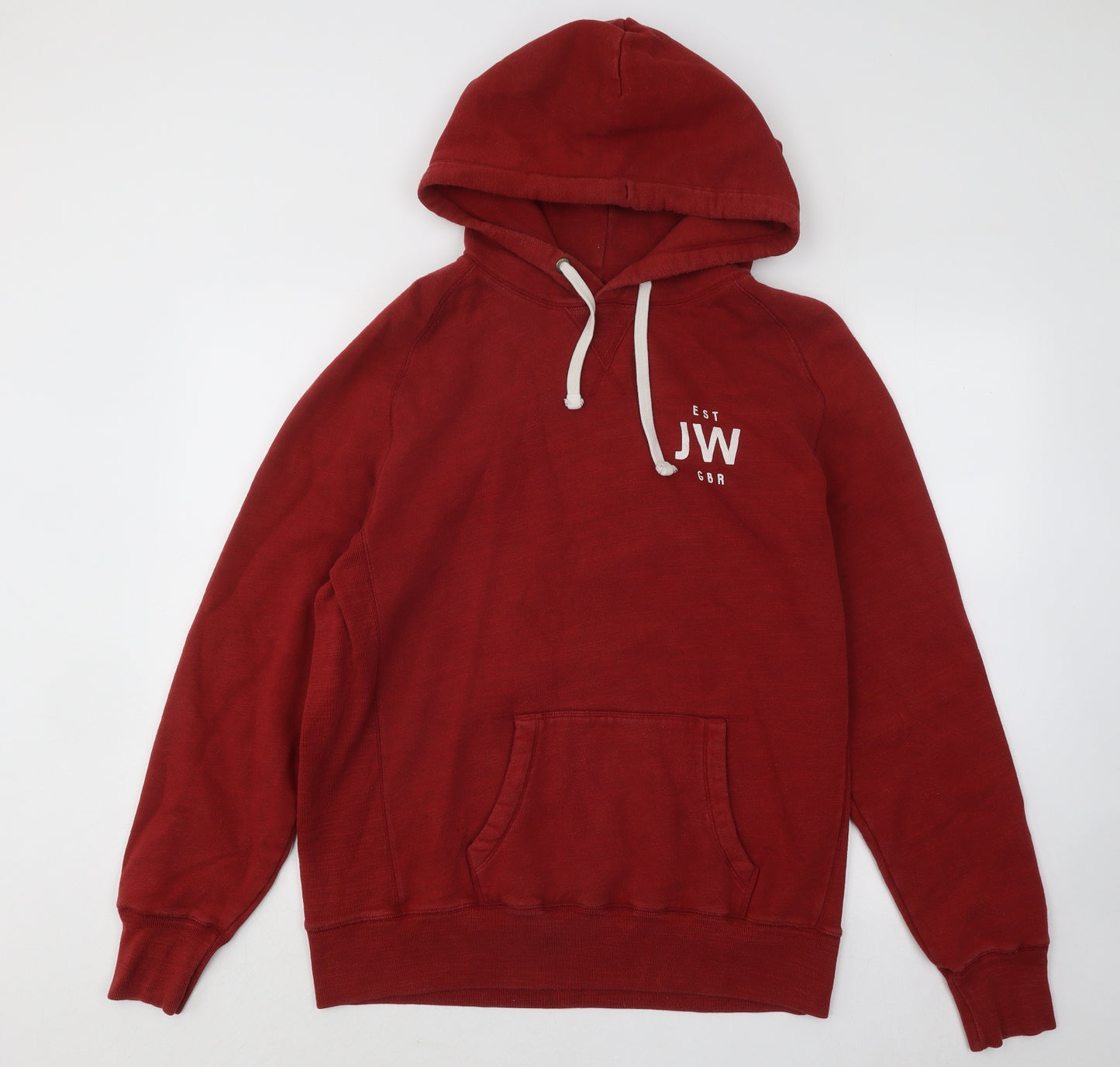 Jack Wills Mens Red Cotton Pullover Hoodie Size L