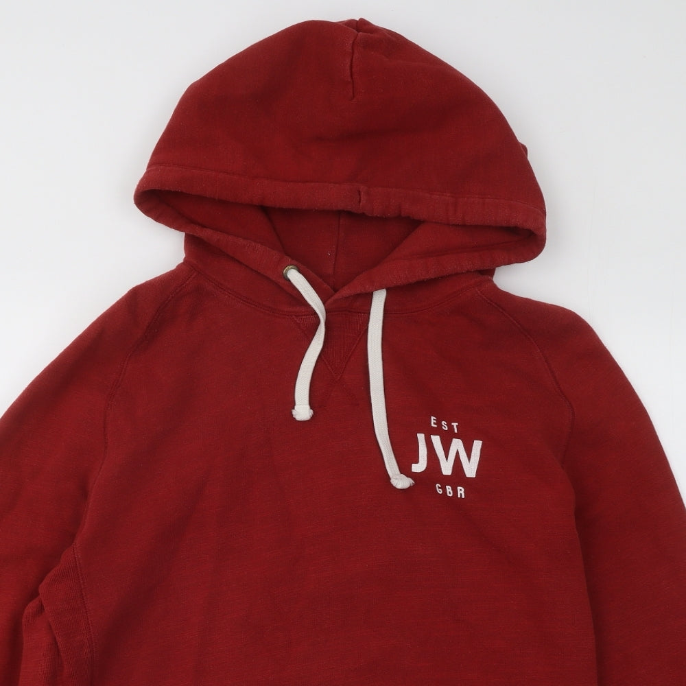 Jack Wills Mens Red Cotton Pullover Hoodie Size L