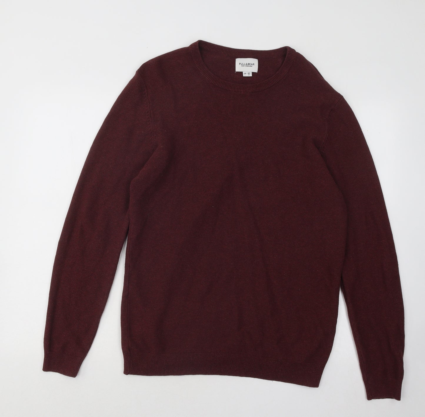 Pull&Bear Mens Purple Cotton Pullover Sweatshirt Size L