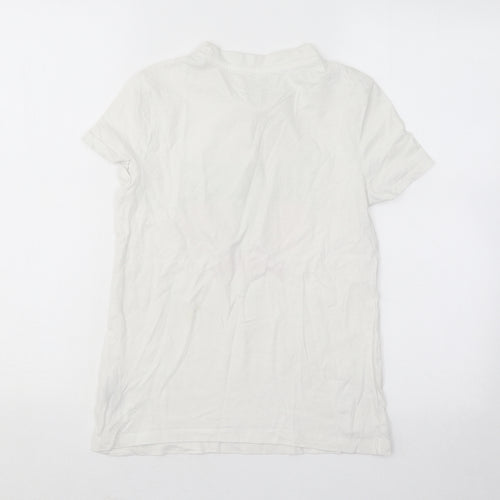 Primark Womens White Cotton Basic T-Shirt Size 6 Round Neck - California Orange County Tennis Club