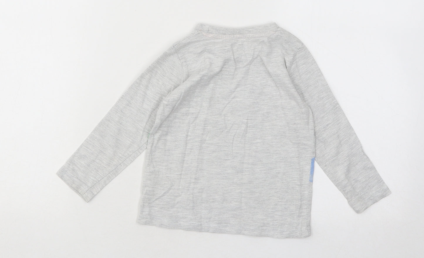 Dunnes Stores Boys Grey Cotton Basic T-Shirt Size 12-18 Months Round Neck Pullover - Dinosaurs