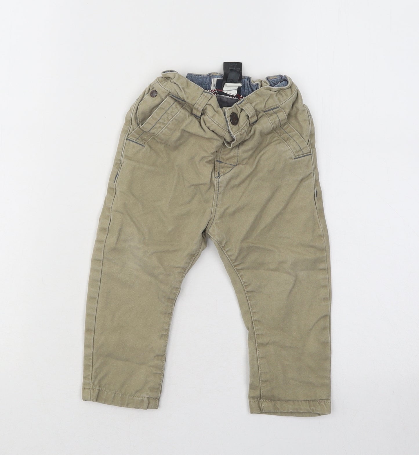 NEXT Boys Beige Cotton Jogger Jeans Size 12-18 Months Button