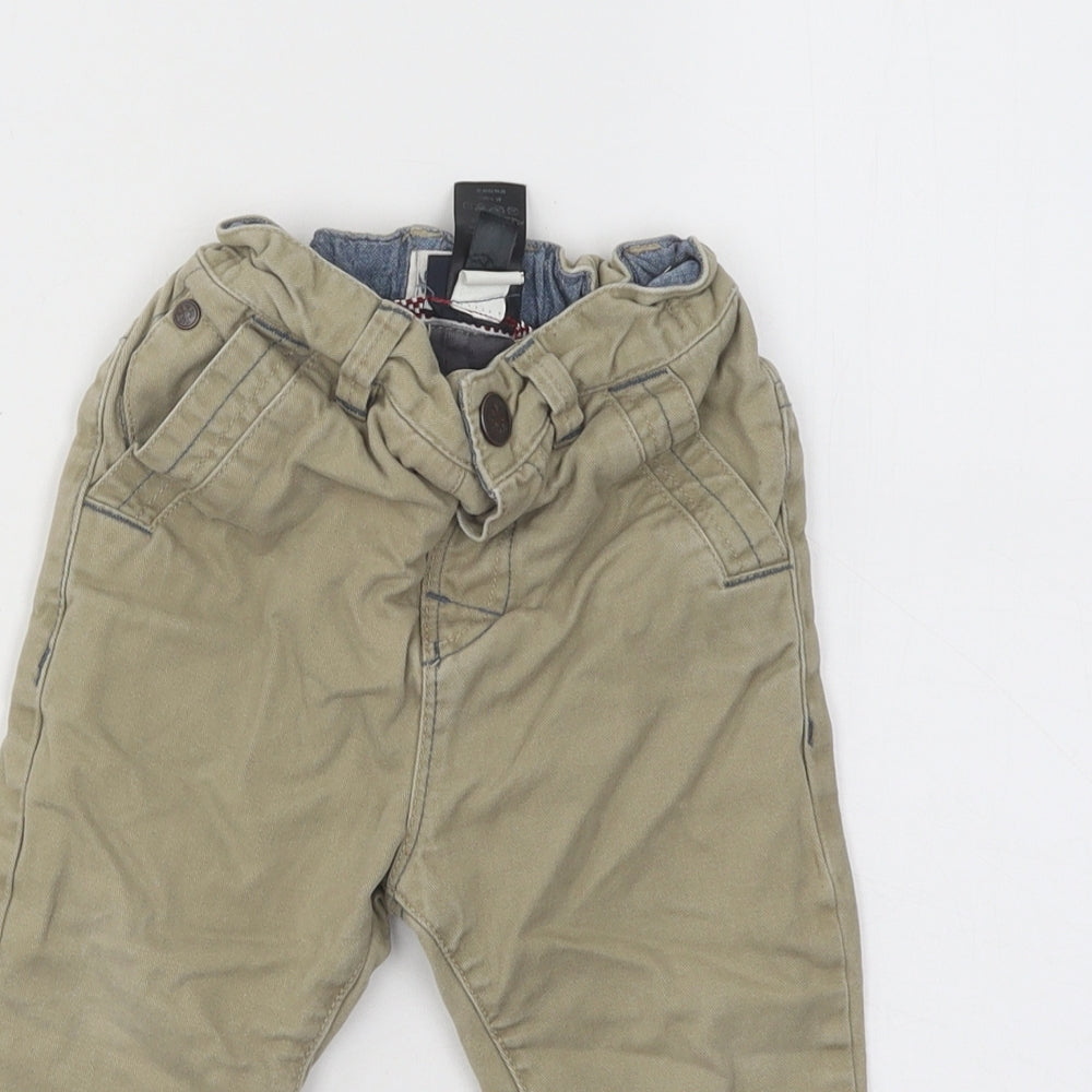 NEXT Boys Beige Cotton Jogger Jeans Size 12-18 Months Button