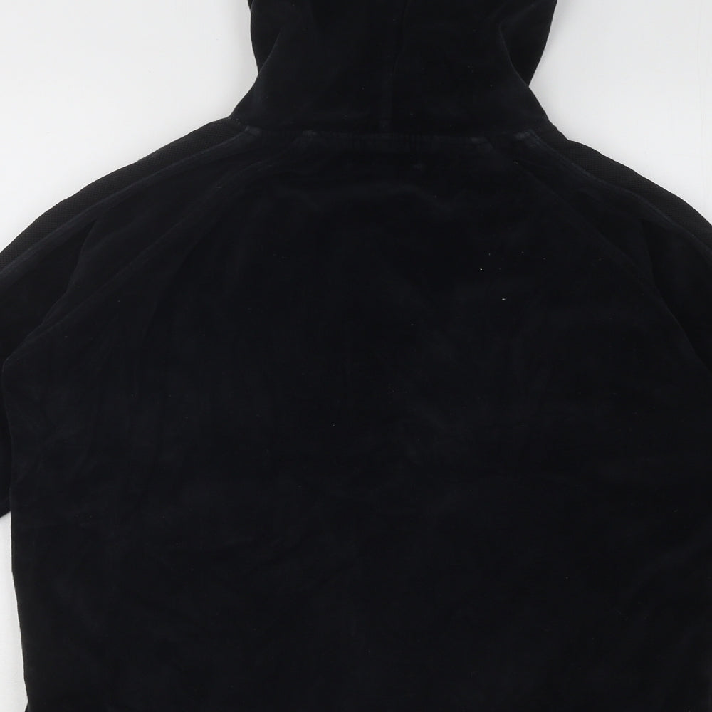 Miss Fiori Womens Black Cotton Full Zip Hoodie Size 12 Zip