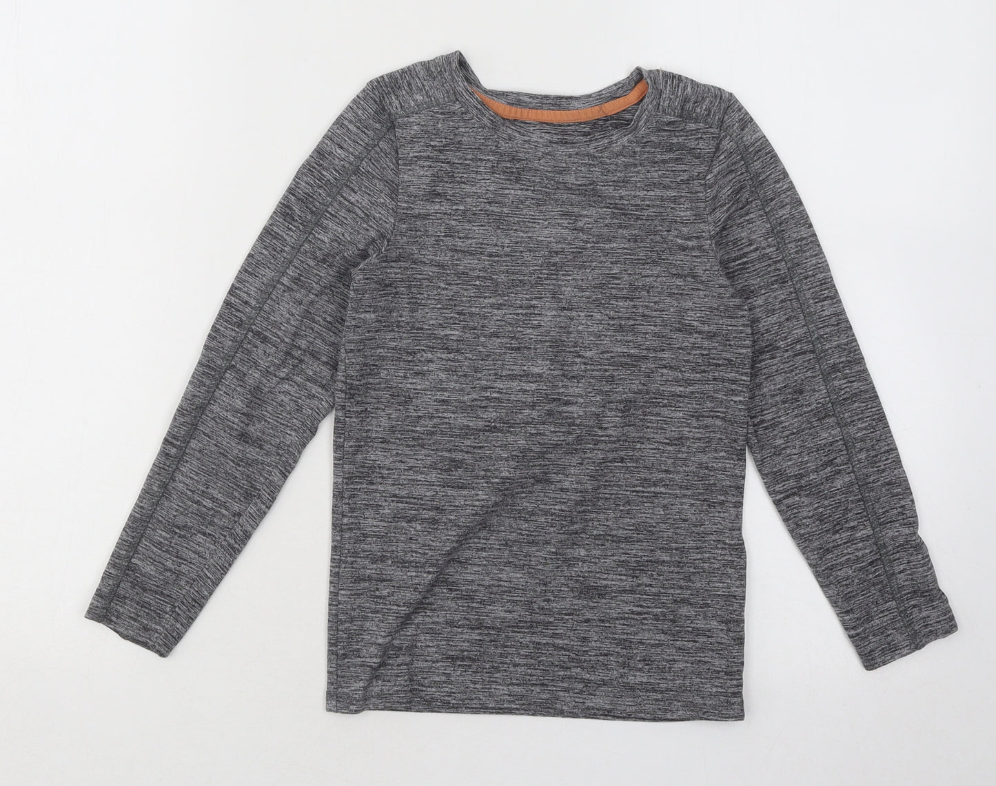 Dunnes Stores Boys Grey Geometric Cotton Basic T-Shirt Size 6-7 Years Round Neck Pullover
