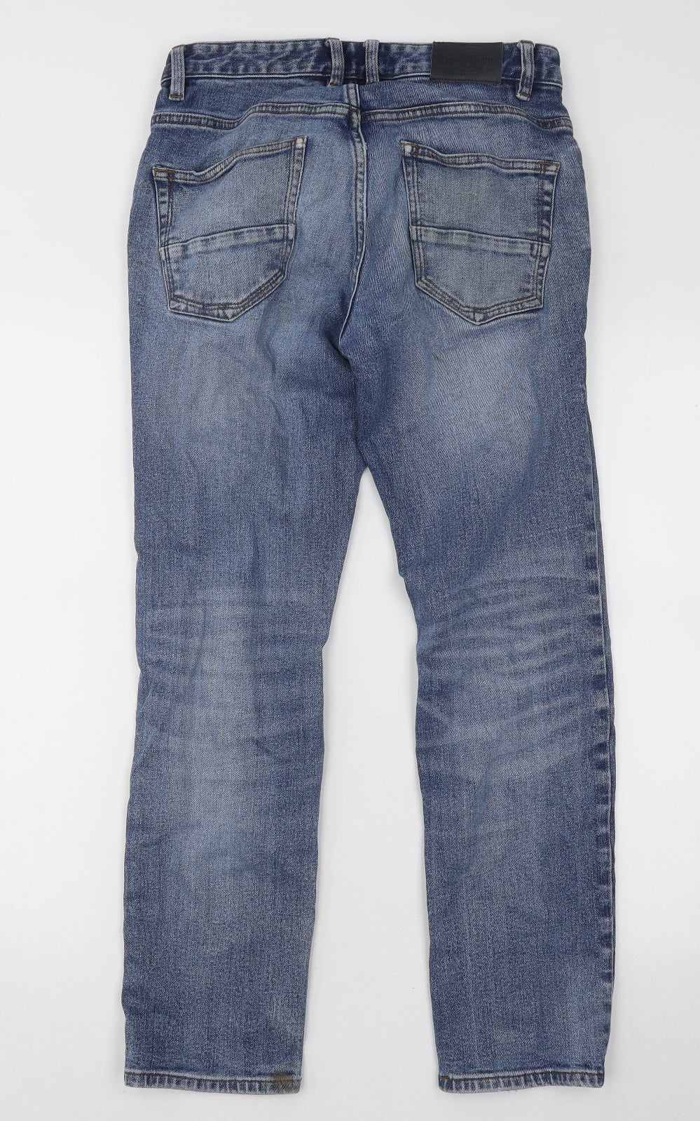 NEXT Mens Blue Cotton Straight Jeans Size 28 in L27 in Regular Button
