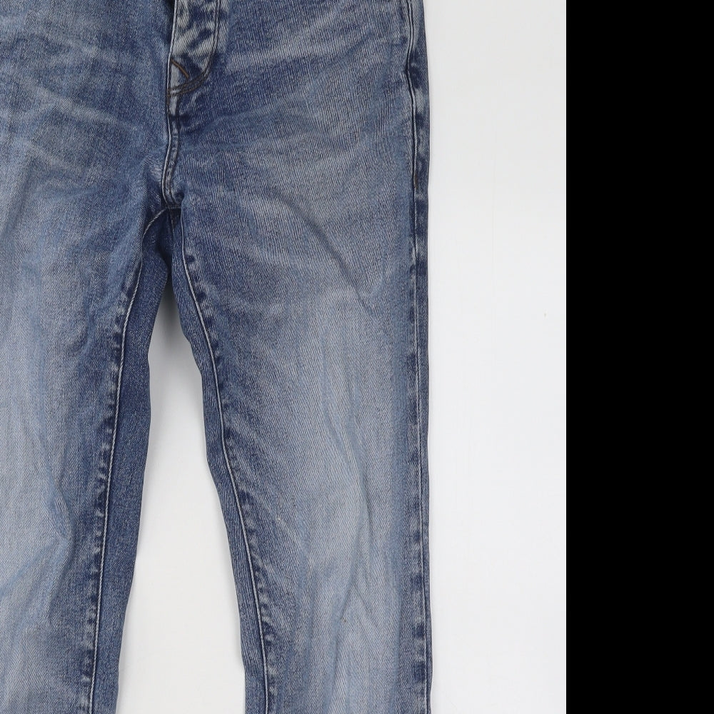NEXT Mens Blue Cotton Straight Jeans Size 28 in L27 in Regular Button