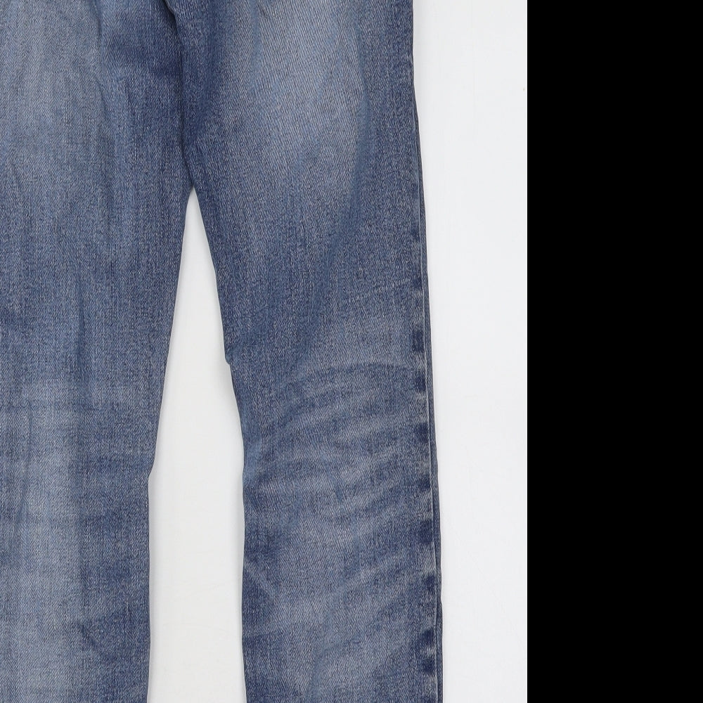 NEXT Mens Blue Cotton Straight Jeans Size 28 in L27 in Regular Button