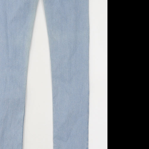 Topman Mens Blue Cotton Skinny Jeans Size 28 in L31 in Regular Button