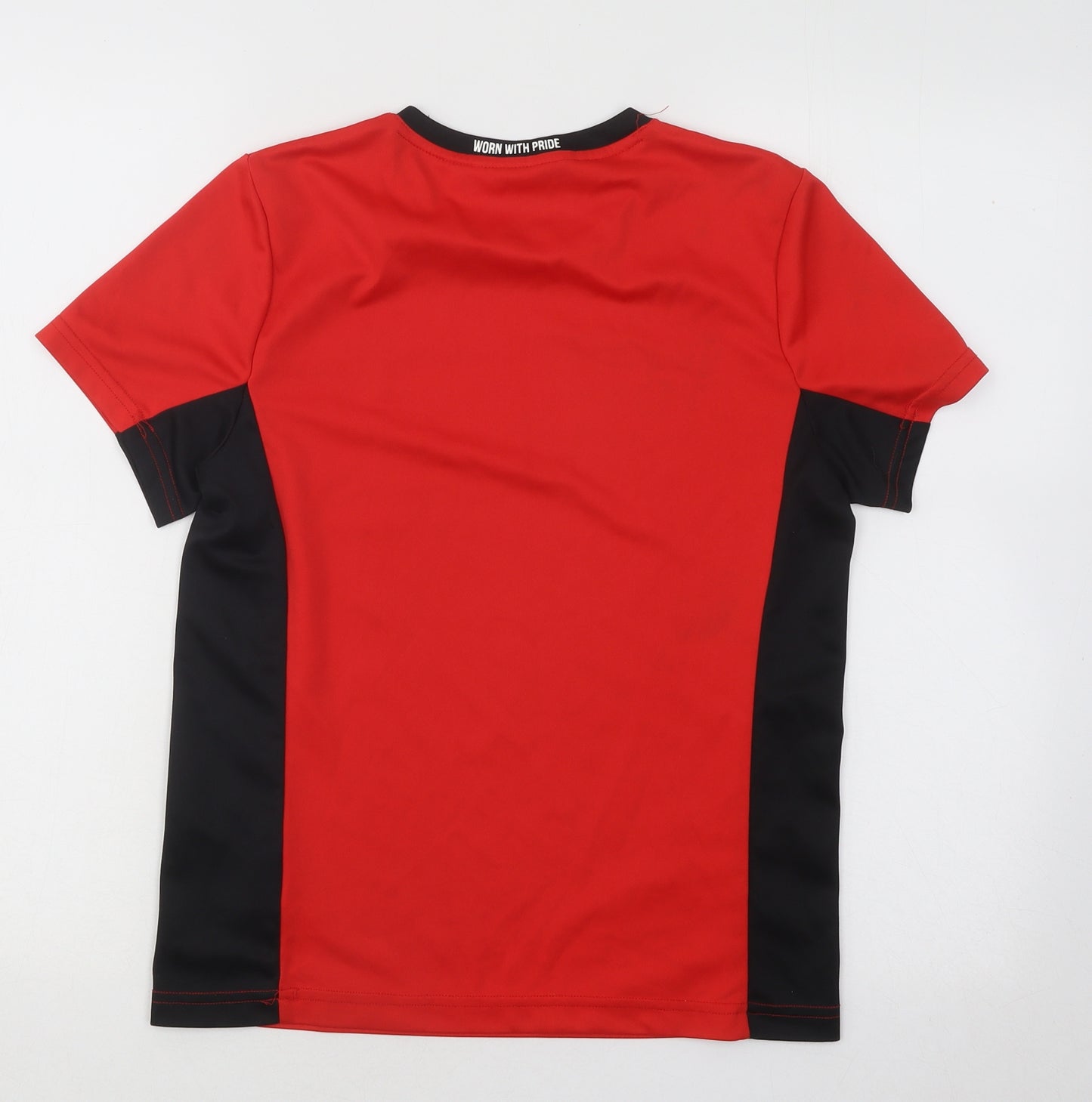 Rugby Heritage Boys Red Polyester Basic T-Shirt Size 11-12 Years Round Neck Pullover - Wales