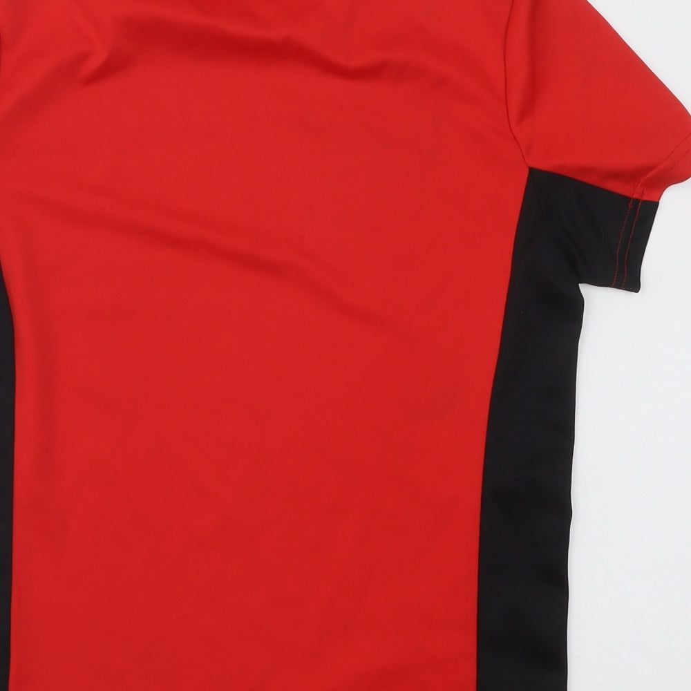 Rugby Heritage Boys Red Polyester Basic T-Shirt Size 11-12 Years Round Neck Pullover - Wales