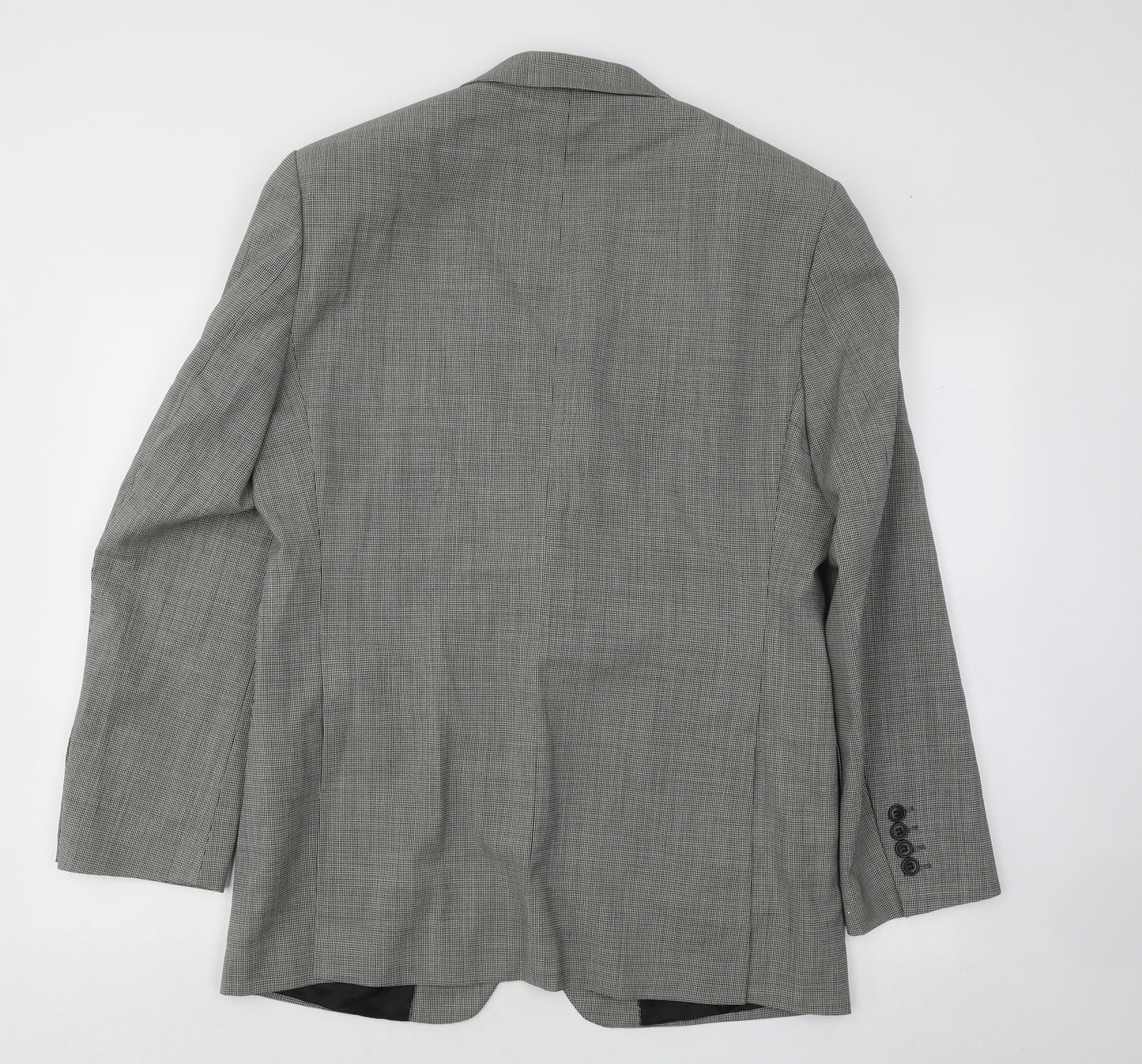 Marks and Spencer Mens Grey Geometric Wool Jacket Suit Jacket Size 40