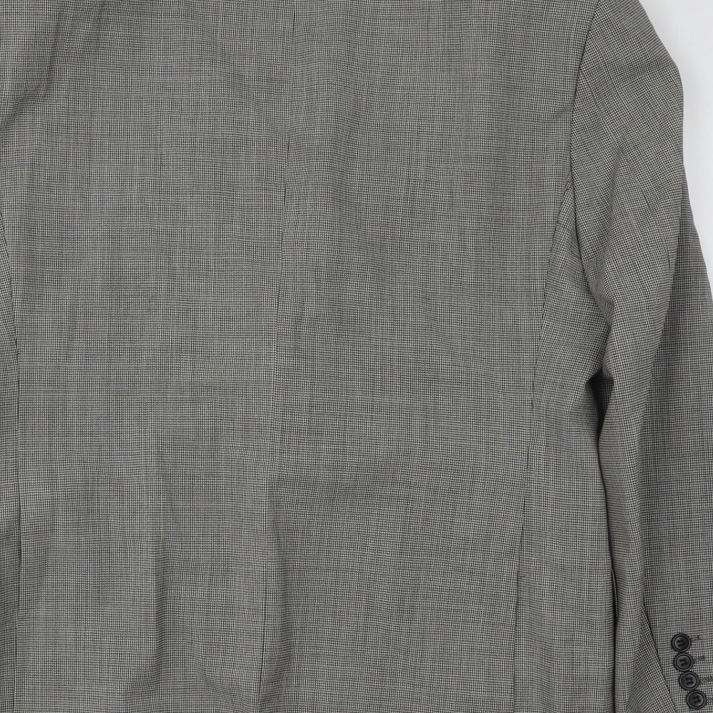 Marks and Spencer Mens Grey Geometric Wool Jacket Suit Jacket Size 40