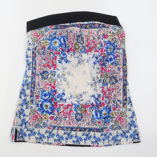 Warehouse Womens Pink Floral Polyester Straight & Pencil Skirt Size 6