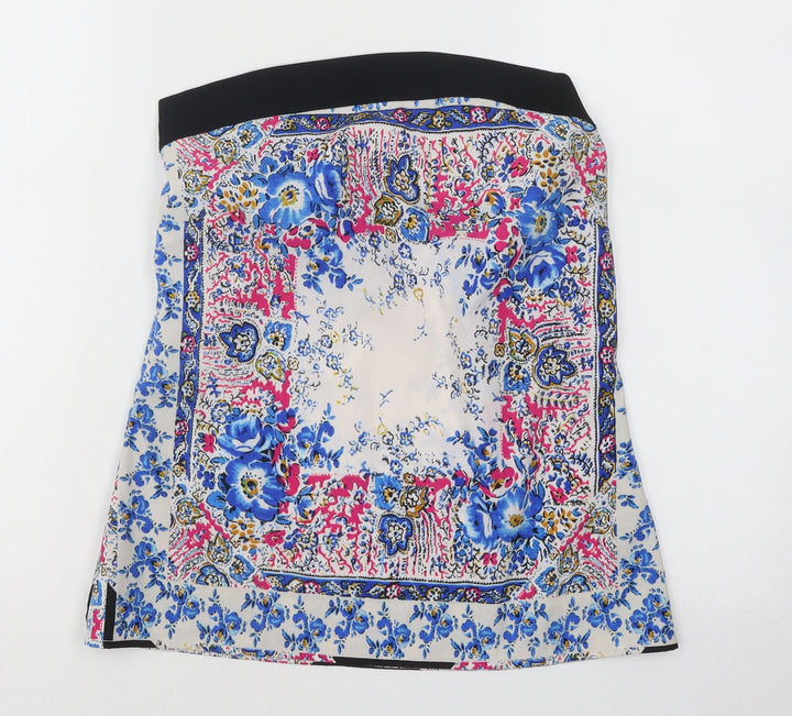 Warehouse Womens Pink Floral Polyester Straight & Pencil Skirt Size 6