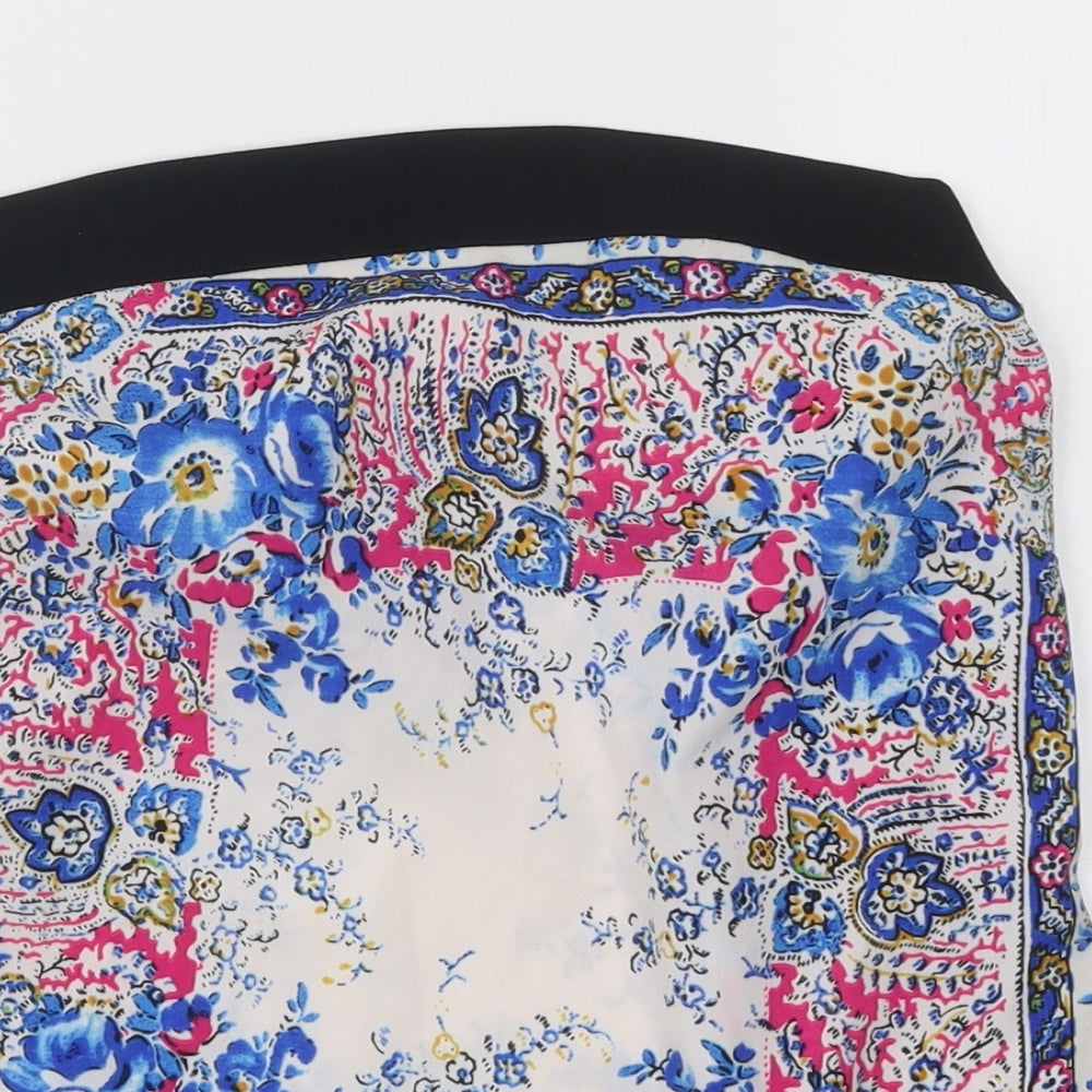 Warehouse Womens Pink Floral Polyester Straight & Pencil Skirt Size 6