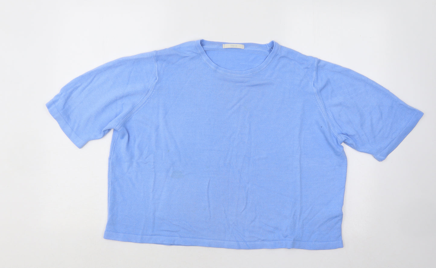 Marks and Spencer Womens Blue Round Neck Acrylic Pullover Jumper Size 22