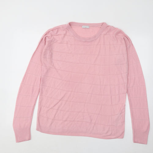 Jaqueline de Yong Womens Pink Roll Neck Acrylic Pullover Jumper Size L