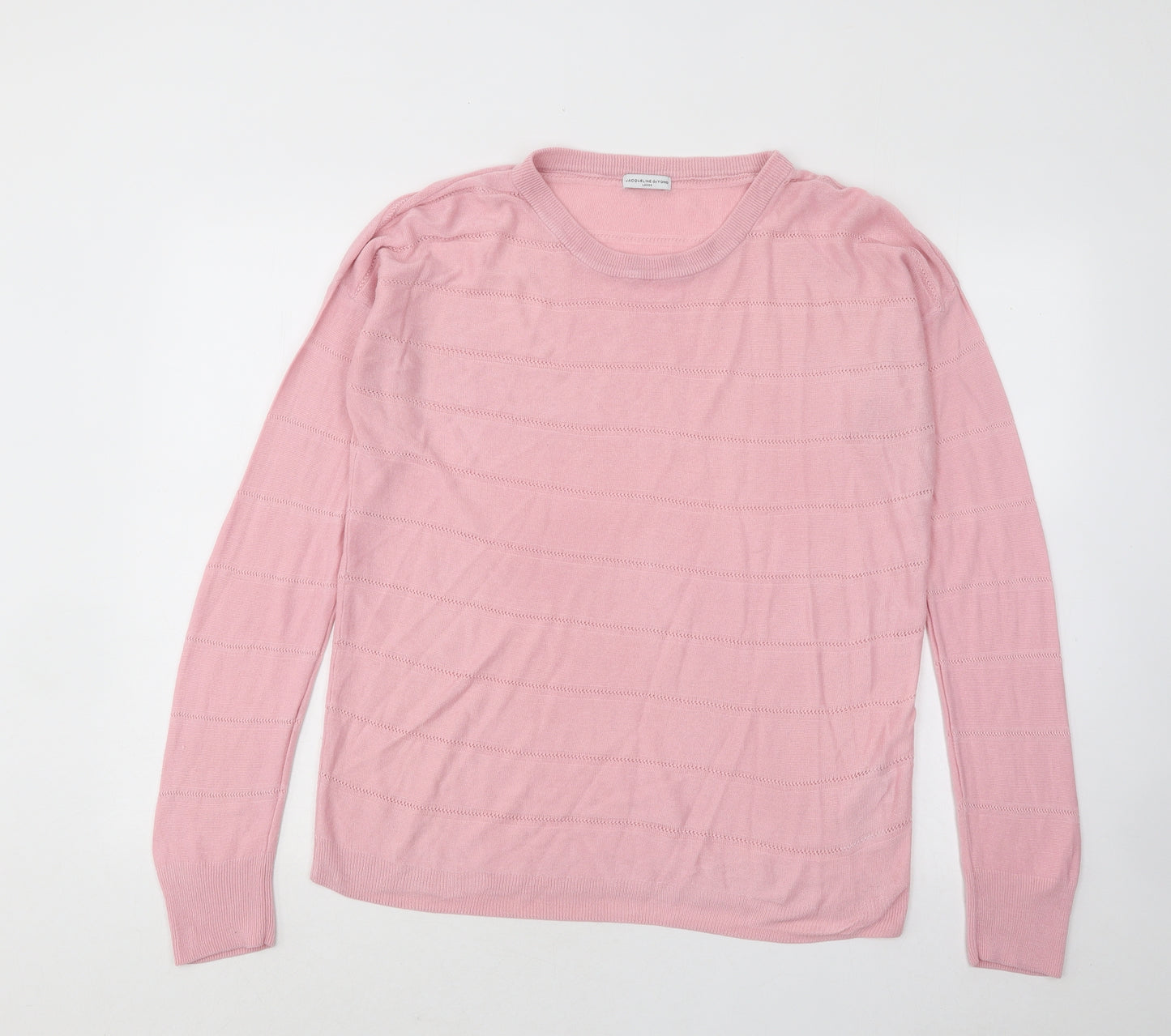 Jaqueline de Yong Womens Pink Roll Neck Acrylic Pullover Jumper Size L