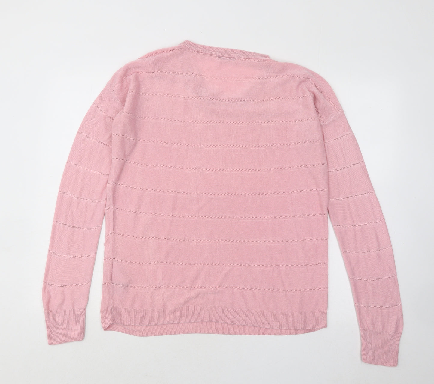 Jaqueline de Yong Womens Pink Roll Neck Acrylic Pullover Jumper Size L