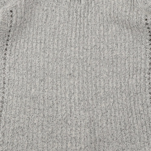 Indigo Womens Grey Round Neck Acrylic Pullover Jumper Size XL