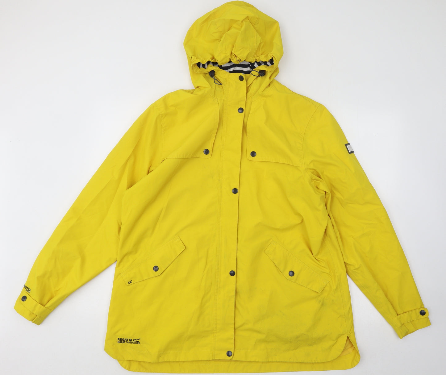 Regatta Womens Yellow Rain Coat Coat Size 18 Zip